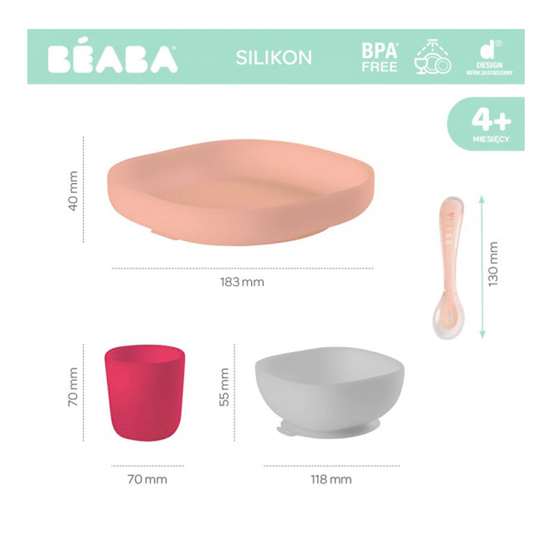Set de masa silicon 4 piese roz