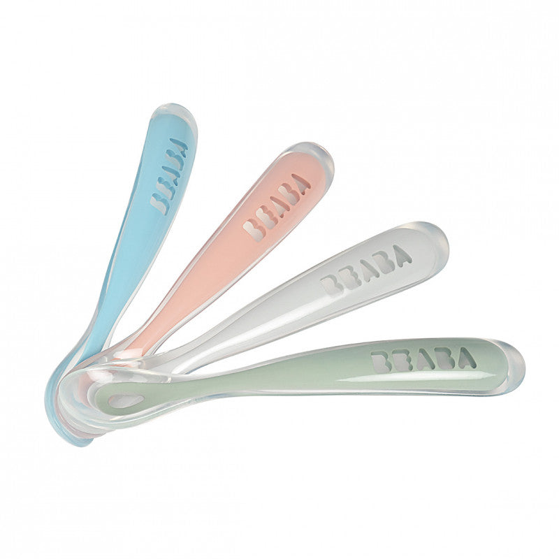Set 4 lingurite ergonomice din silicon Beaba