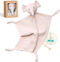 Doudou comforter bebelusi muselina 100% bumbac Lovey pentru bebeluși din bumbac de atașament Elefant Roz Momcozy