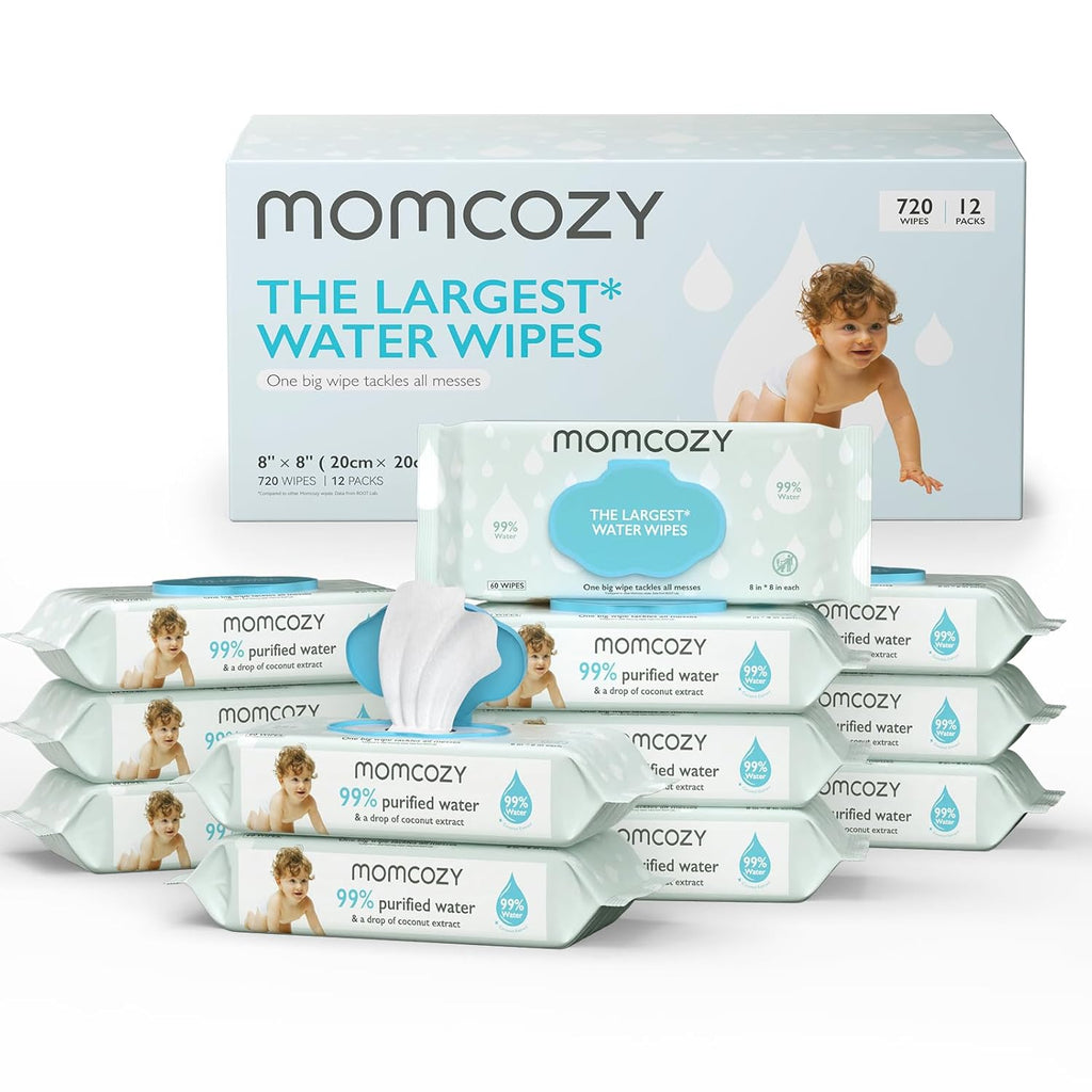 Servetele umede pe baza de apa Momcozy Extralarge