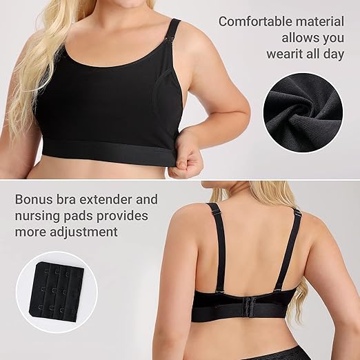 THE ORIGINAL - Sutien 2 in 1 pentu pompare, alaptare Hands Free ultra moale - Gri Momcozy YN08 Marime M