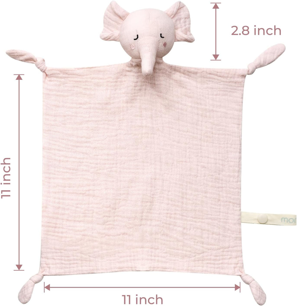 Doudou comforter bebelusi muselina 100% bumbac Lovey pentru bebeluși din bumbac de atașament Elefant Roz Momcozy