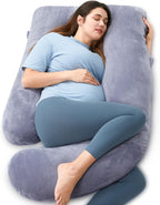 Perna gravide Momcozy Forma U, Velvet Dark Grey, RESIGILAT
