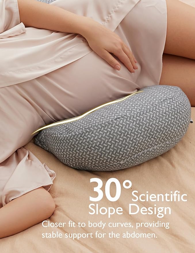 Perna pentru gravide Momcozy Forma W, Gri
