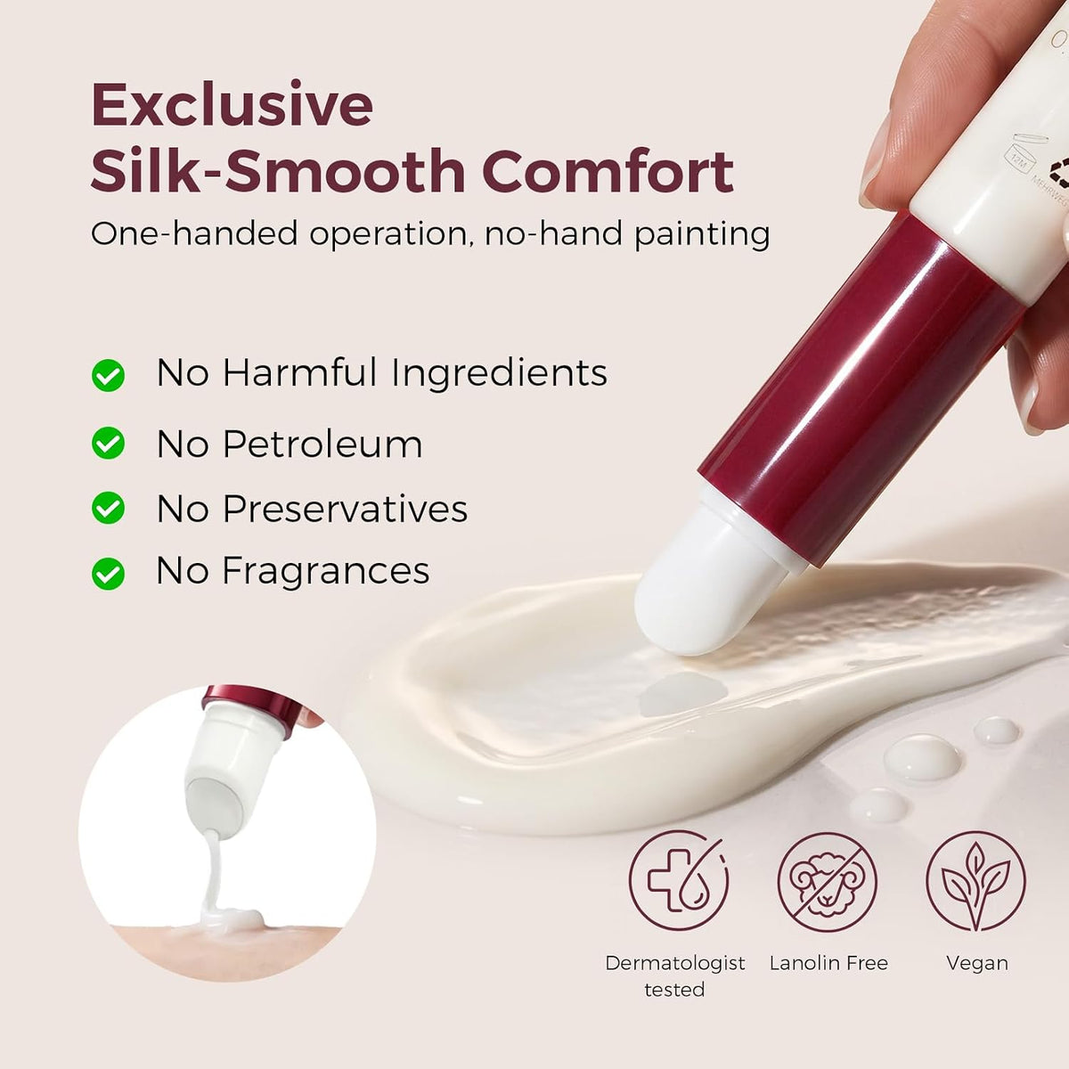 Cremă pentru mameloane ComfortNip™, Răcoritoare, Confortabilă cu aplicator care raceste sau incalzeste si vibreaza- Momcozy