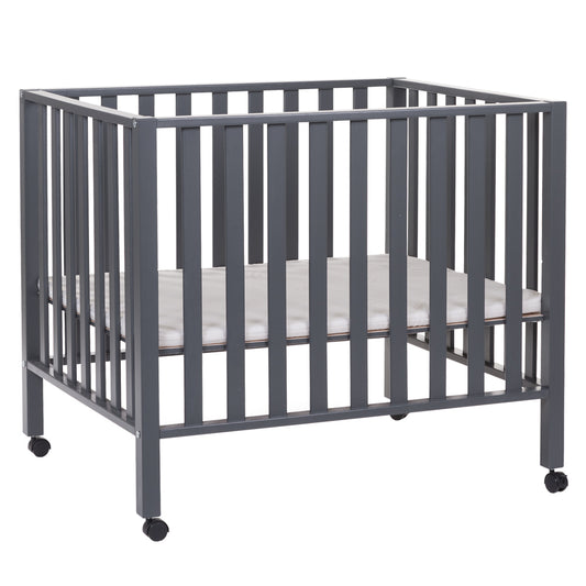 Tarc Childhome 94 cu roti 75x95 cm Lemn, Antracit