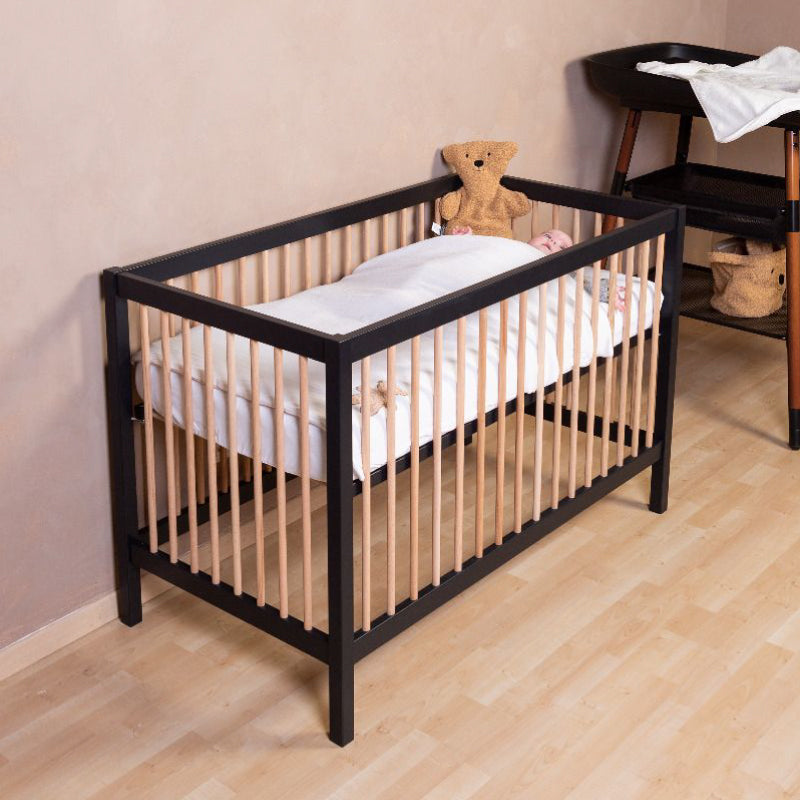 Patut Childhome Cot 97 Fag 60x120 cm, Natural Negru