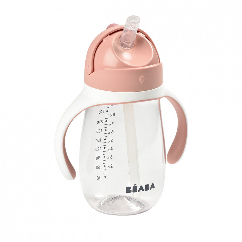 Cana cu pai din Tritan Beaba 300 ml Old Pink