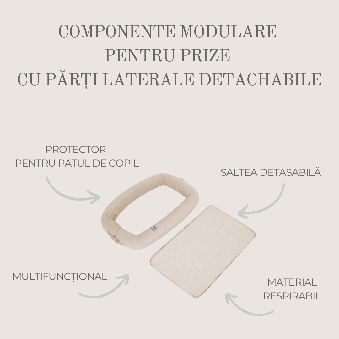 Baby Nest Modular cu Arcada de jucarii si Aparat sunete Sleepee