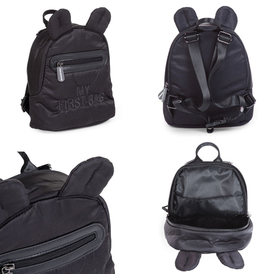 Rucsac pentru copii matlasat Childhome My First Bag Negru