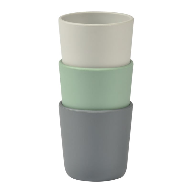 Set 3 pahare din silicon Beaba Sage Green