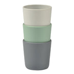 Set 3 pahare din silicon Beaba Sage Green