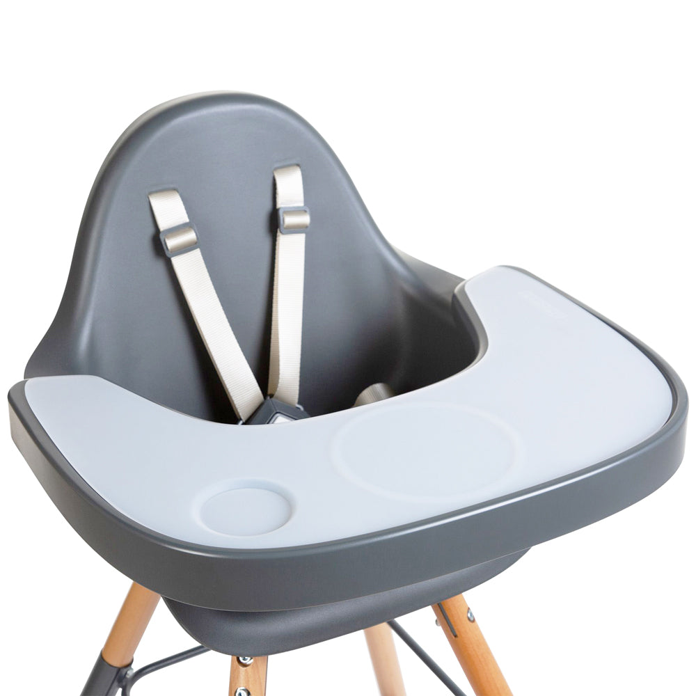 Tavita scaun de masa Childhome Evolu + Protectie din silicon, Antracit