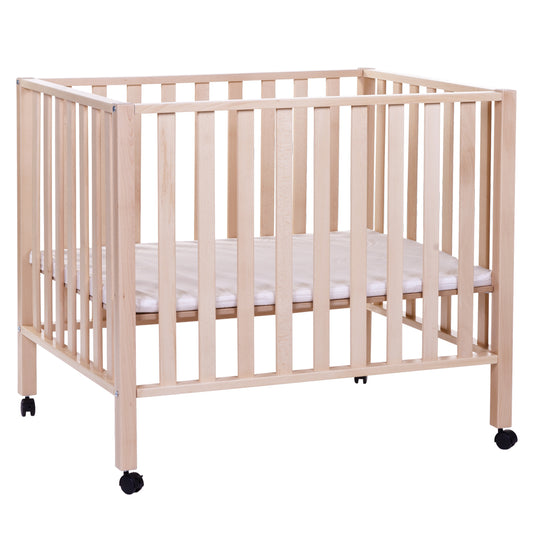 Tarc Childhome 94 cu roti 75x95 cm Lemn,  Natural