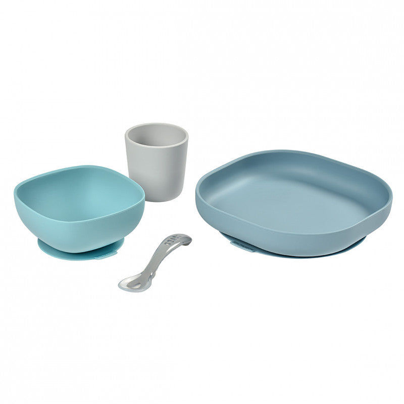 Set de masa din silicon Beaba 4 piese cu ventuza