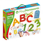 Joc cu sireturi Quercetti Montessori ABC+123 – ambalajul Lacing Montessori ABC+123