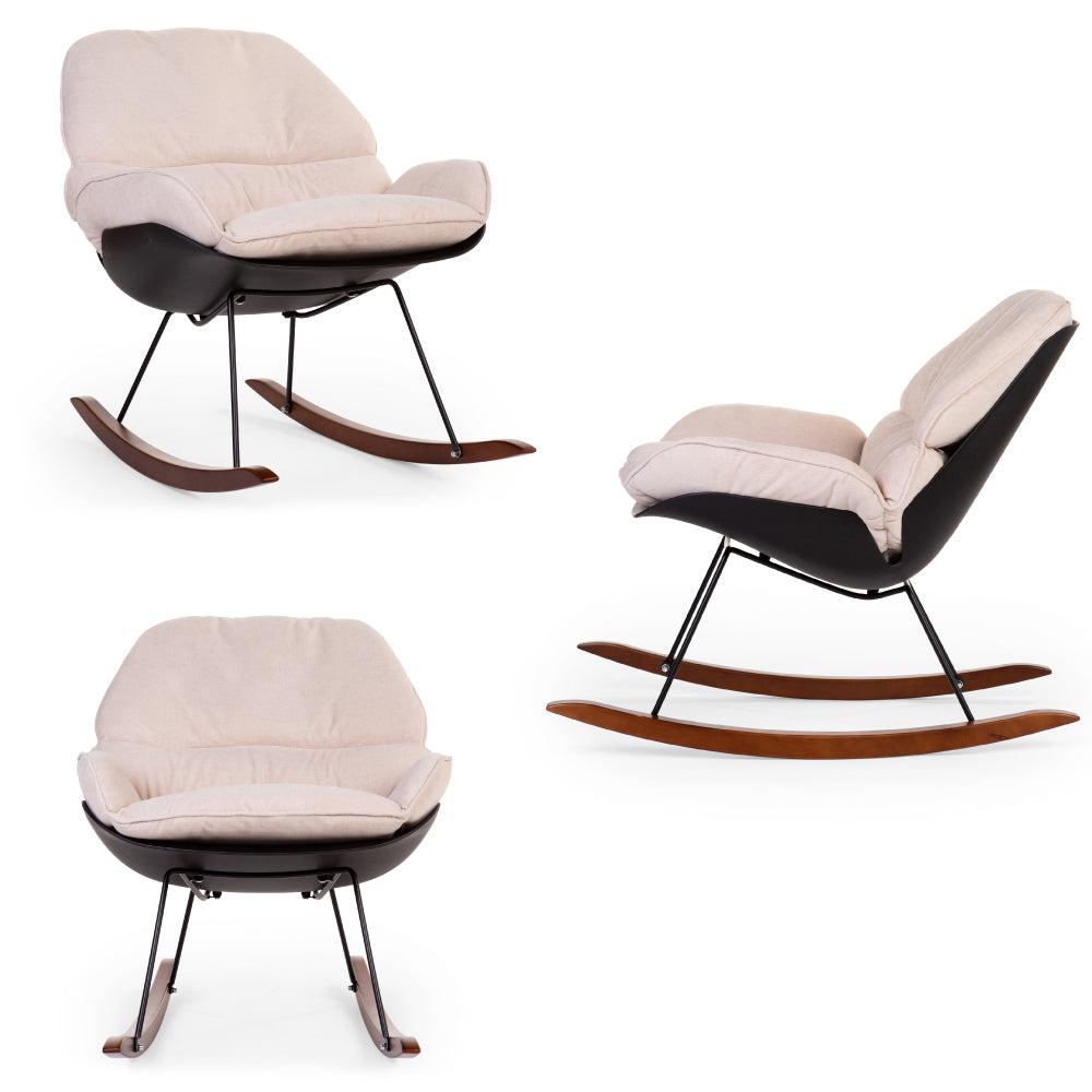 Scaun balansoar Childhome Negru Alb