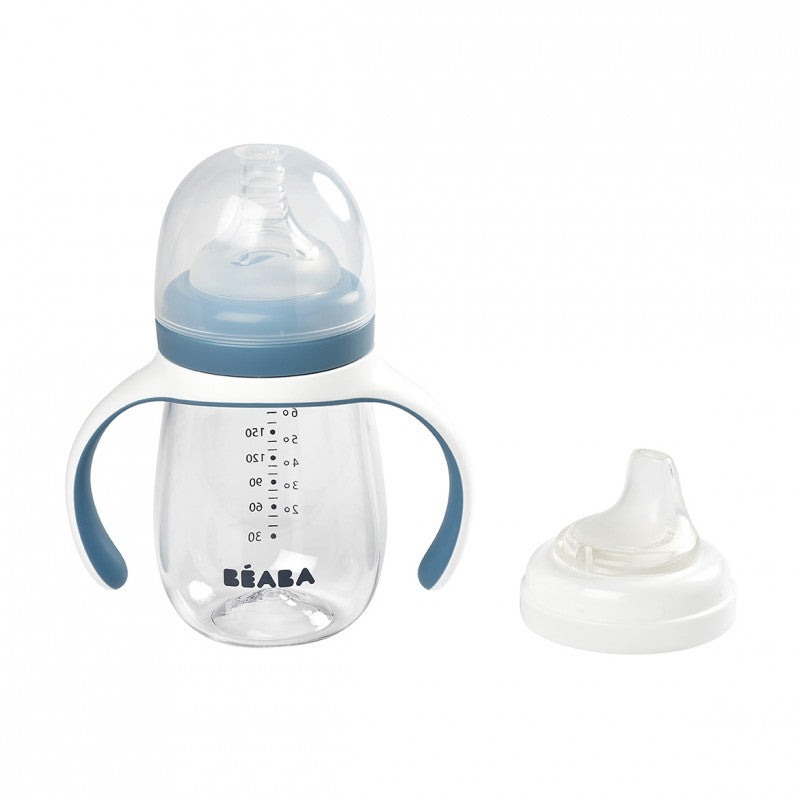 Biberon de invatare Beaba 2 in 1 din Tritan 210 ml