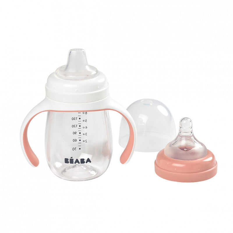 Biberon de invatare Beaba 2 in 1 din Tritan 210 ml