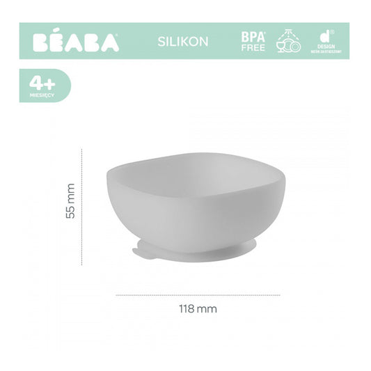 Bol Silicon cu Ventuza Beaba - Gri
