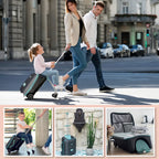 Troler Beaba Luggage Eazy Green Blue - Bagaj de Cabină cu Scaun pentru Copii