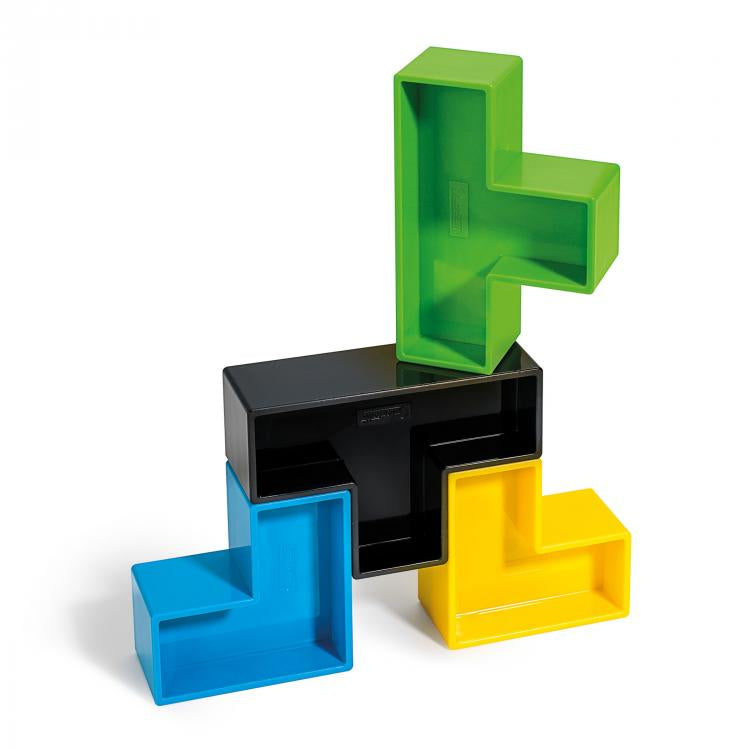 Joc de constructie Quercetti Poli, 19 piese – piese geometrice suprapuse