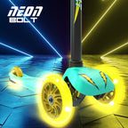 Trotineta cu 3 roti Neon Bolt cu roti LED si Lean-to-steer