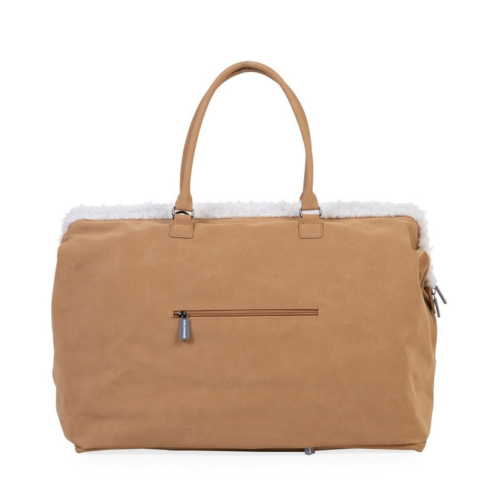 Geanta de infasat Childhome Mommy Bag, aspect piele intoarsa Bej