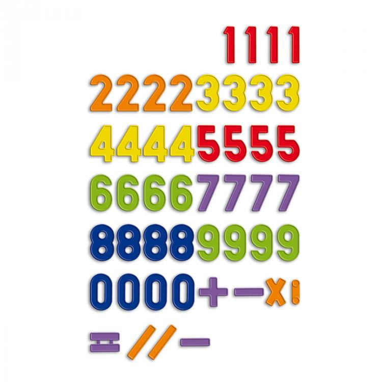 Set cifre magnetice Quercetti 123, 48 piese – cifre și semne matematice colorate