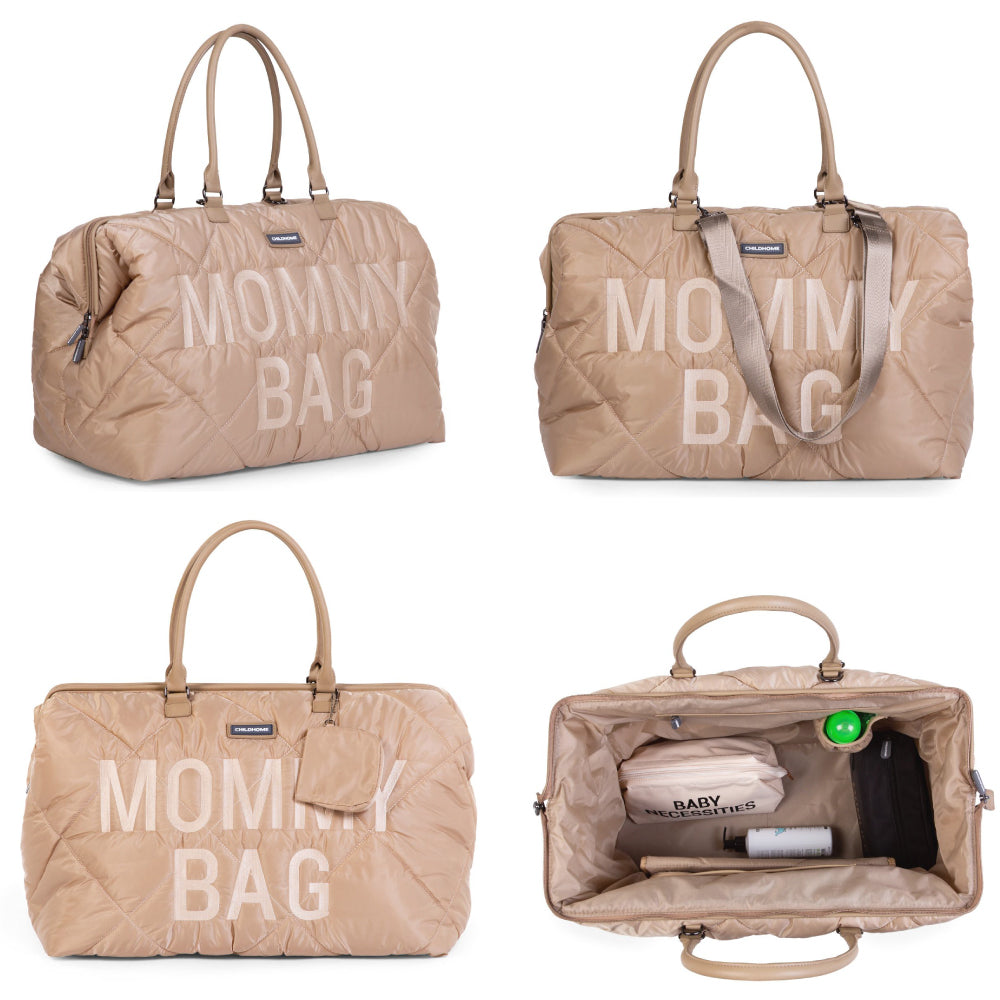 Geanta de infasat matlasata Childhome Mommy Bag Bej