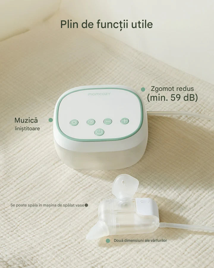 Aspirator Nazal Electric Momcozy BreezyClear Pro 2 in 1 Spray Salin si Aspiratie 75 kPa