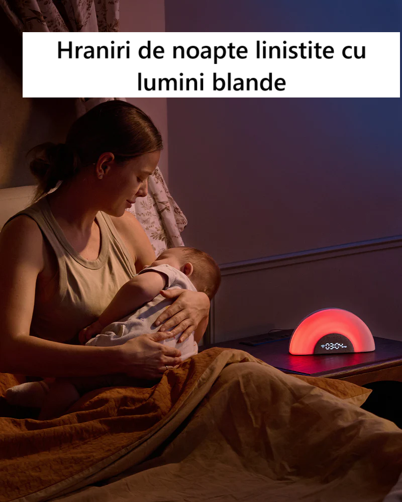 Lampa DreamSync Smart Momcozy, efecte de lumina