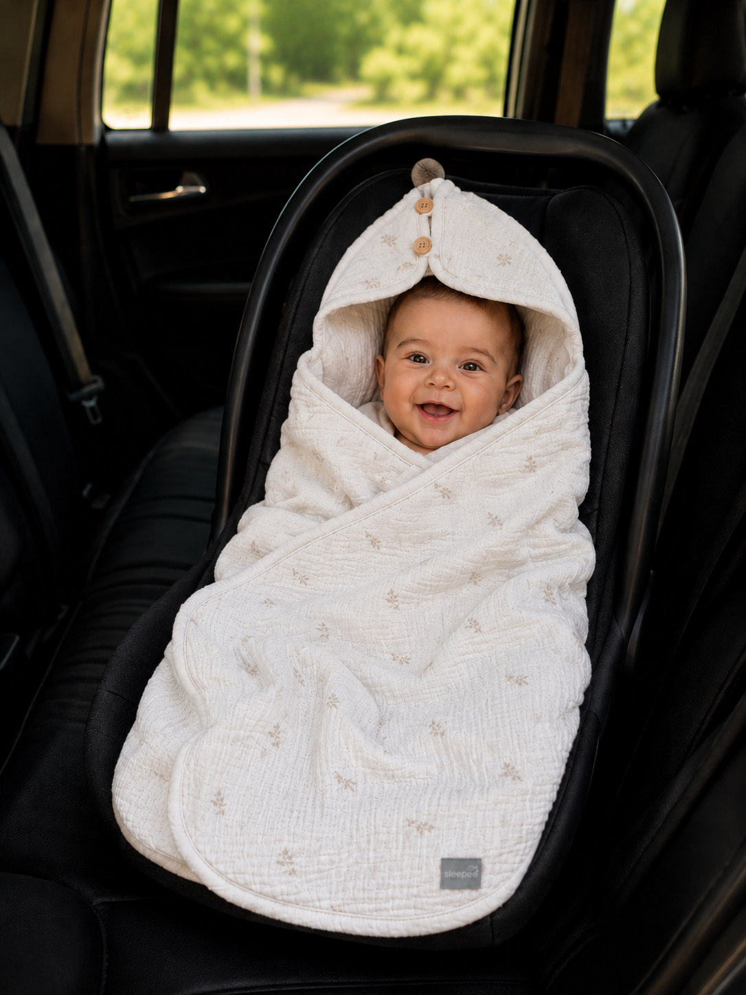 Paturica universala pentru scoica auto Bumbac Muselina - 1.5 Tog Sleepee