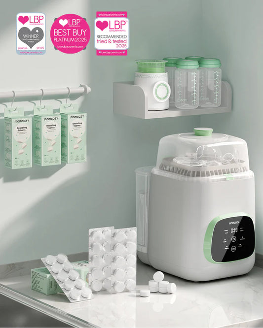 Tablete decalcifiere Momcozy - utilizare pe aparate bebelusi