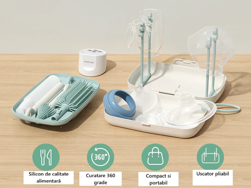 Kit perii si uscator biberoane Momcozy 7 in 1