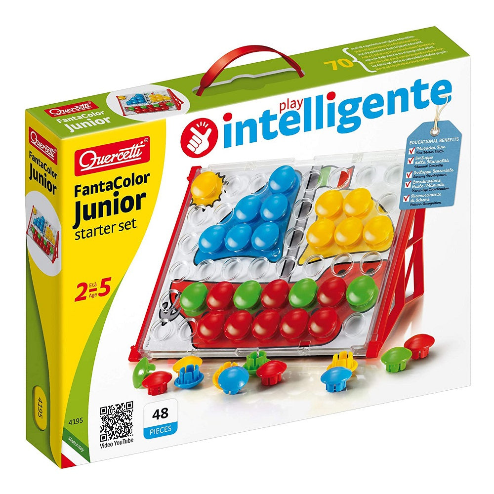 Joc mozaic Quercetti Fantacolor Junior Basic – cutia Fantacolor Junior Basic