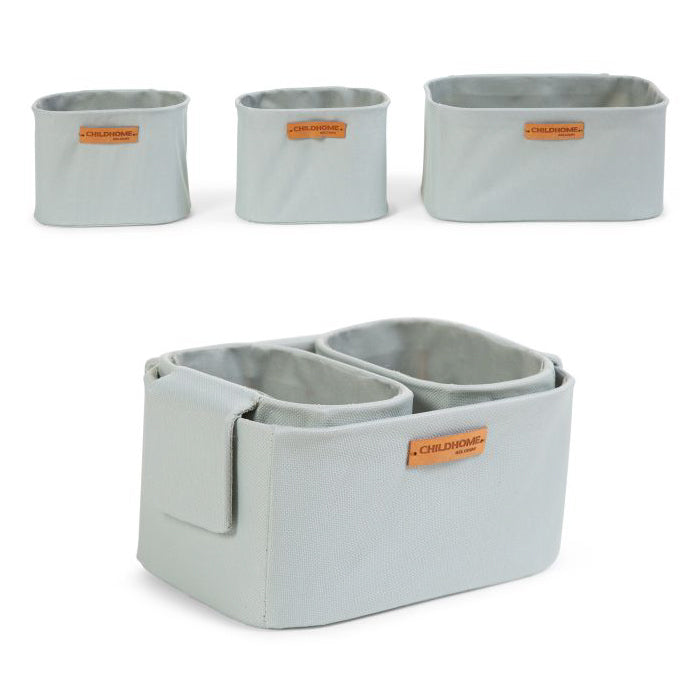 Set 3 cosuri depozitare Childhome 21x14x10 cm 14x10x10 cm Gri