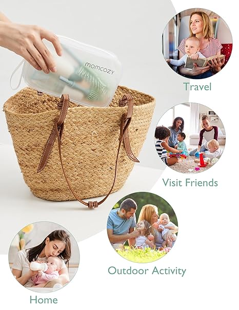 Kit perie biberoane Momcozy Push-Press