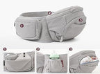 Hip seat Momcozy cu suport lombar, Negru