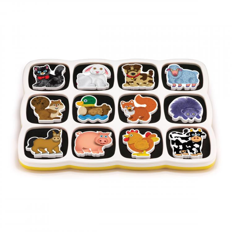 Puzzle magnetic Quercetti Smart Puzzle Ferma – animale magnetice pe tabla cu contururi