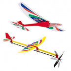 Set jucarii zbor Quercetti Sirius + Libella – avion și jucărie cu elice, cu modele colorate