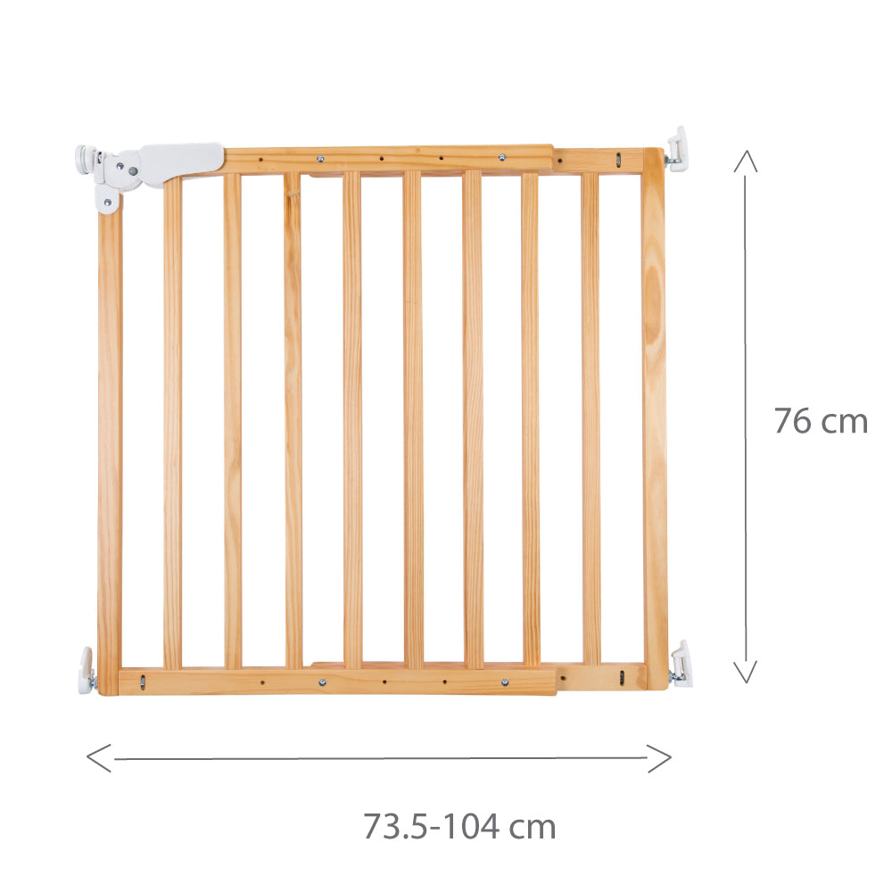 Poarta de siguranta lemn Childhome Maestro 73.5-104 cm Natural