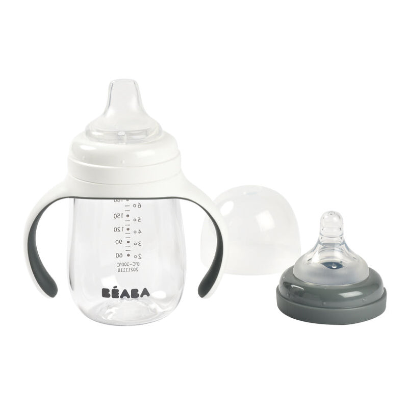 Biberon de invatare Beaba 2 in 1 din Tritan 210 ml