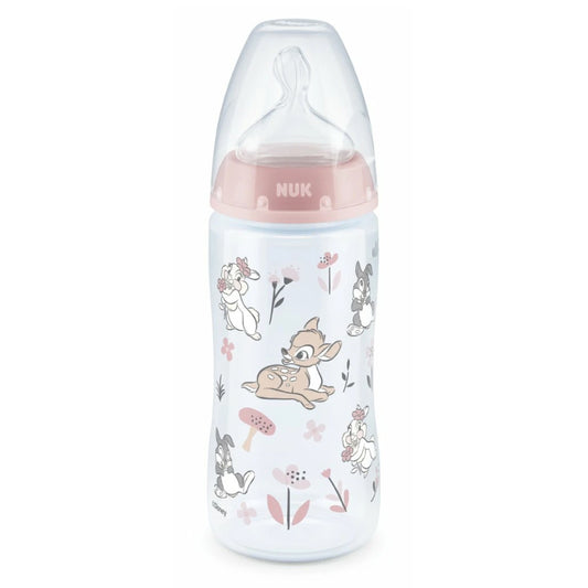 Biberon Nuk First Choice PP 300 ml, Control Temperatura, Tetina Silicon M, 6-18 luni, Disney Bambi