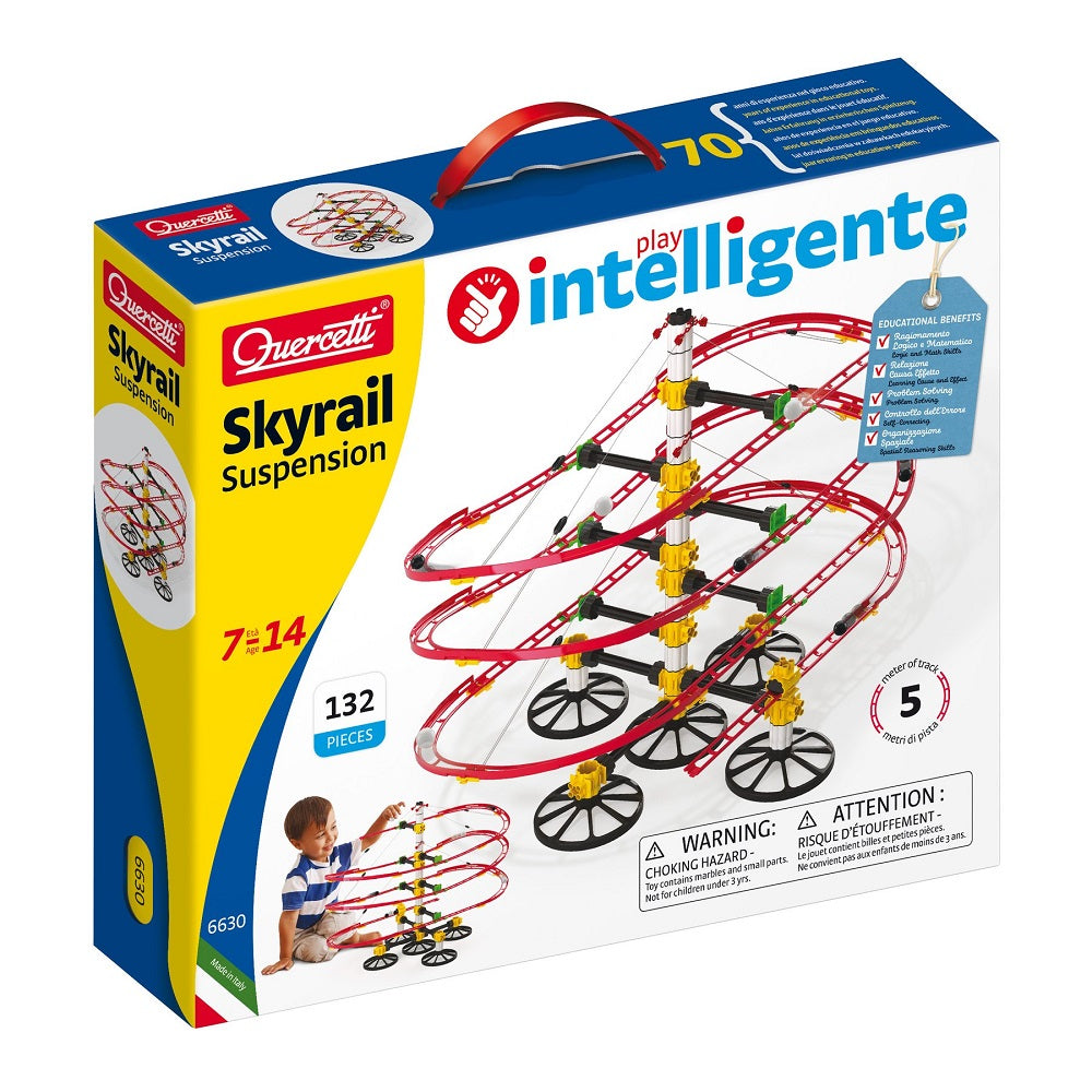 Pista cu bile Quercetti Skyrail Suspension Basic – ambalajul Skyrail Suspension Basic