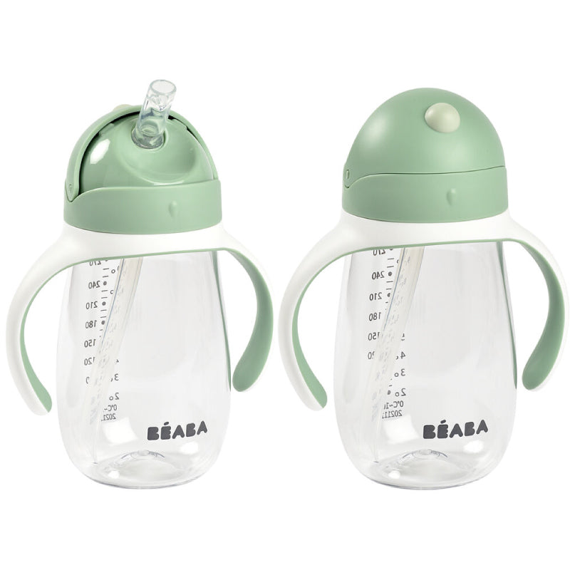 Cana cu pai din Tritan Beaba 300 ml Sage Green
