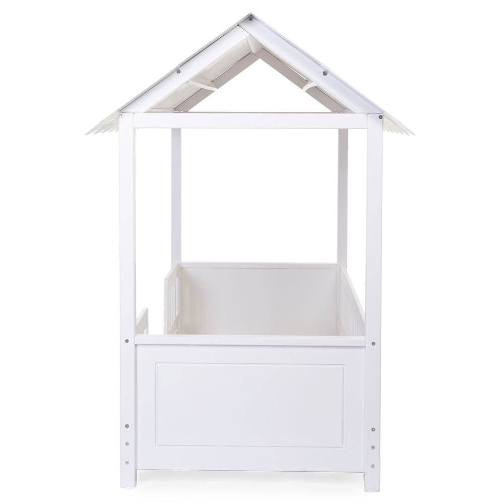 Pat Casuta Childhome cu protectii laterale 70x140 cm Lemn Alb