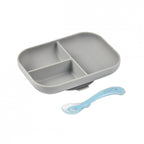 Set de masă silicon Beaba 2 piese Gri – detaliu