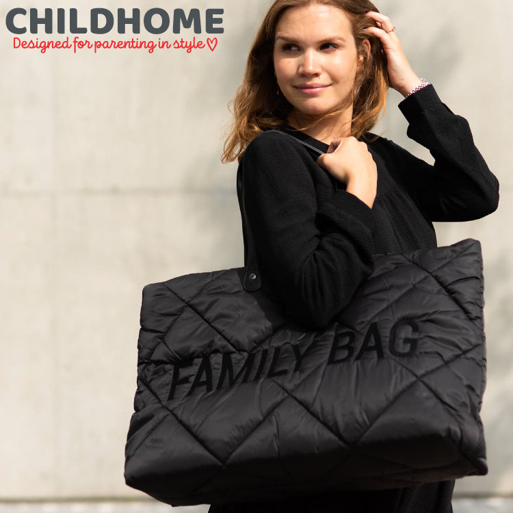 Geanta matlasata Childhome Family Bag Negru