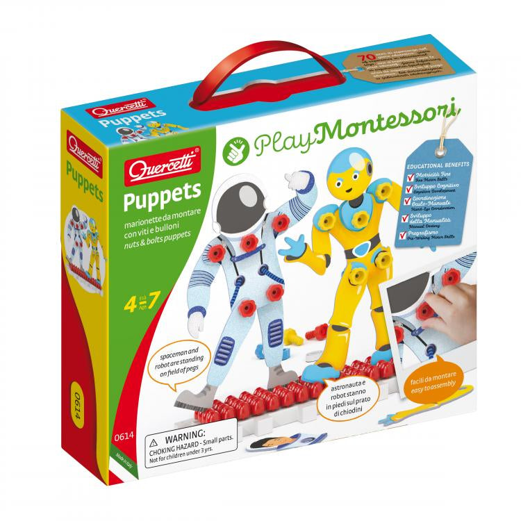 Quercetti Marionete Montessori - Joc Educativ Astronaut și Robot